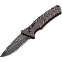 Автоматический складной нож Boker Plus Strike Coyote Spearpoint, сталь AUS-8 BlackWash™ Plain, рукоять анодированный алюминий, BK01BO424 купить в Йошкар-Оле