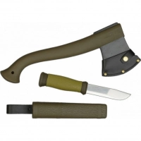 Набор Morakniv Outdoor Kit MG, нож Morakniv 2000 сталь Sandvik 12C27, цвет зеленый + топор купить в Йошкар-Оле