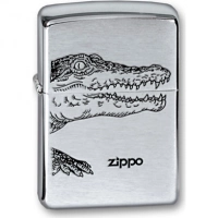 Зажигалка ZIPPO Alligator, с покрытием Brushed Chrome, латунь/сталь, серебристая, матовая, 36x12x56 купить в Йошкар-Оле