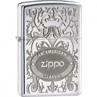 Зажигалка ZIPPO American Classic, латунь с покрытием High Polish Chrome, серебристый, 36х12×56 мм купить в Йошкар-Оле