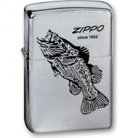 Зажигалка ZIPPO Black Bass Brushed Chrome, латунь с никеле-хром. покрыт., серебр., матов., 36х56х12мм купить в Йошкар-Оле