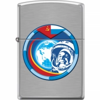 Зажигалка ZIPPO Гагарин с покрытием Brushed Chrome купить в Йошкар-Оле