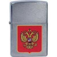 Зажигалка ZIPPO Герб России, латунь с  покрытием Brushed Chrome, серебристый, матовая, 36х12×56 мм купить в Йошкар-Оле