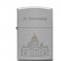 Зажигалка ZIPPO Исакиевский собор, с покрытием Brushed Chrome купить в Йошкар-Оле