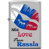 Зажигалка ZIPPO Из России с любовью, латунь/сталь с покрытием Satin Chrome, матовая, 36x12x56 мм купить в Йошкар-Оле