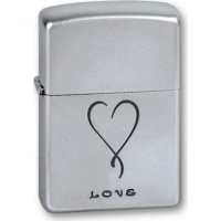 Зажигалка ZIPPO Love Satin Chrome, латунь с никеле-хромовым покрыт., серебр., матовая, 36х56х12 мм купить в Йошкар-Оле