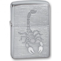 Зажигалка ZIPPO Scorpion Brushed Chrome, латунь с никеле-хром.покрыт., серебр., матов., 36х56х12 мм купить в Йошкар-Оле