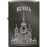 Зажигалка ZIPPO Собор Василия Блаженного, с покрытием Black Ice®, латунь/сталь , чёрная, 36x12x56 мм купить в Йошкар-Оле