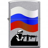 Зажигалка ZIPPO Защитник Отечества, латунь/сталь с покрытием Street Chrome™, серебристая, 36x12x56мм купить в Йошкар-Оле